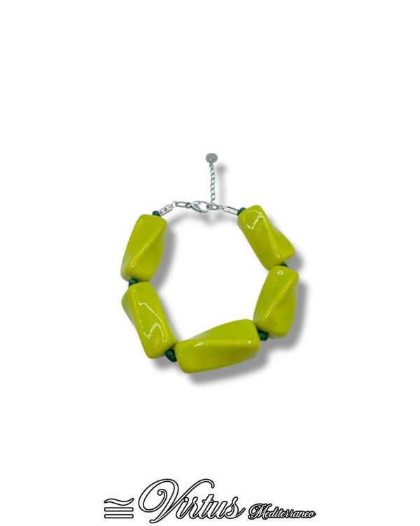 Bracciale a Torciglioni Verde Virtus Mediterraneo: Eleganza Artigianale