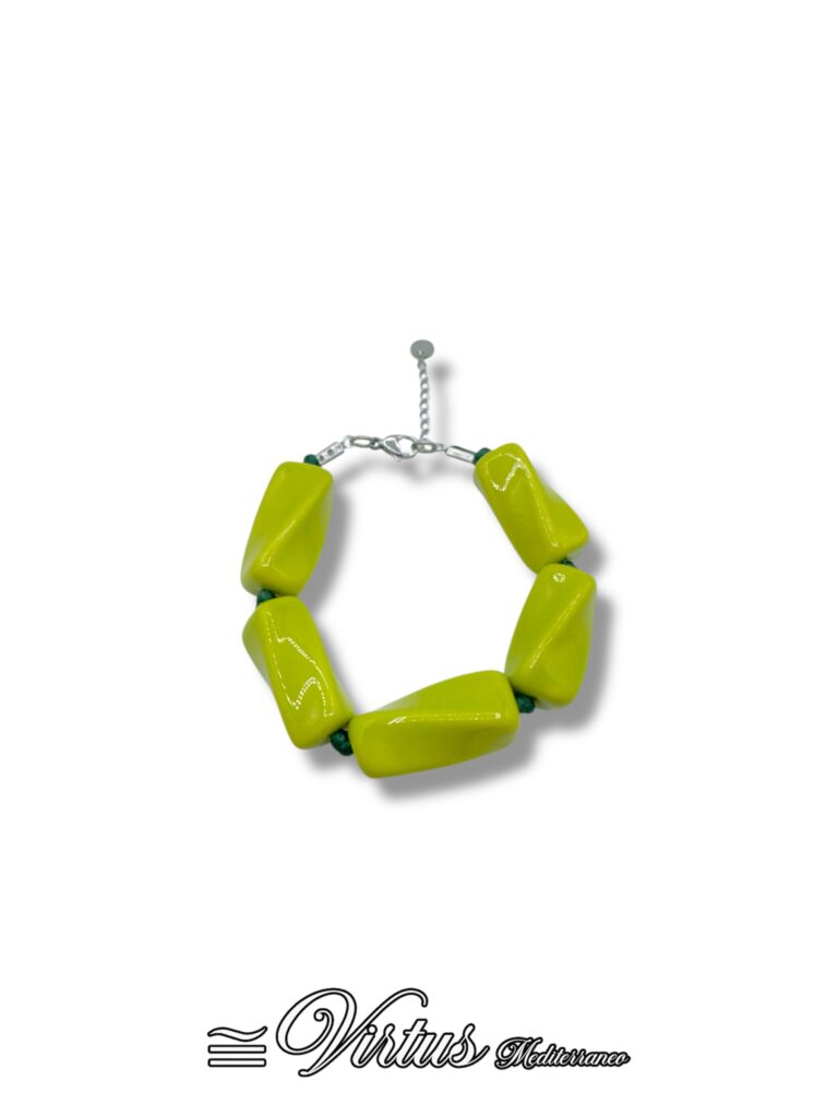 Bracciale a Torciglioni Verde Virtus Mediterraneo: Eleganza Artigianale