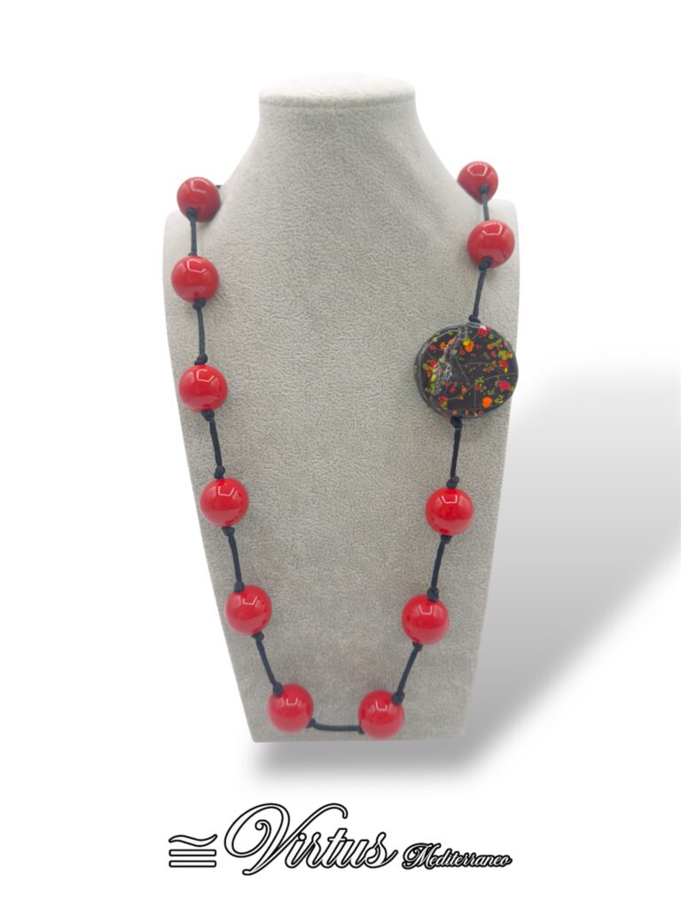 Collana Virtus Mediterraneo: Sfere Multicolor Artigianali, Eleganza Senza Tempo