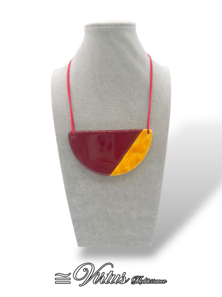 Collana Mezzaluna Multi Colore Virtus Mediterraneo: Ceramica e Design