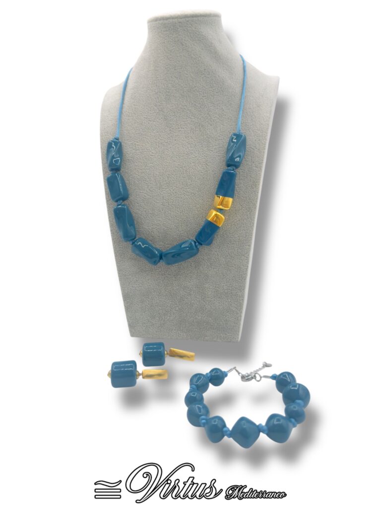 Parure Virtus Mediterraneo: Collana Torciglioni Oro, Orecchini e Bracciale