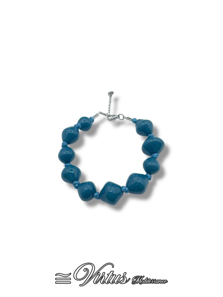 Bracciale Trottoline Blu Virtus Mediterraneo: Ceramica e Acciaio Preziosi