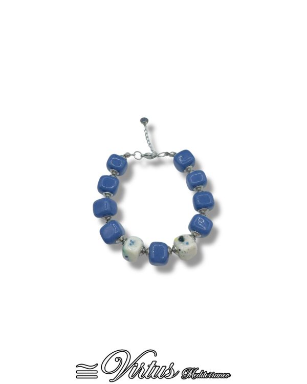 Bracciale a Dadini Blu Virtus Mediterraneo: Eleganza Artigianale