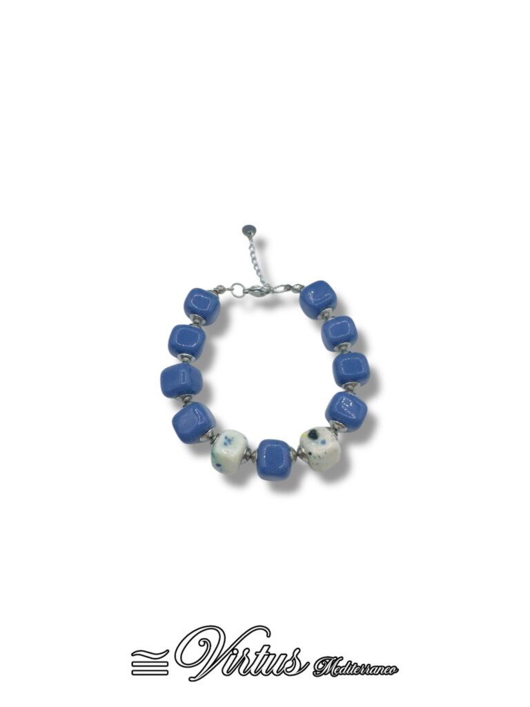 Bracciale a Dadini Blu Virtus Mediterraneo: Eleganza Artigianale