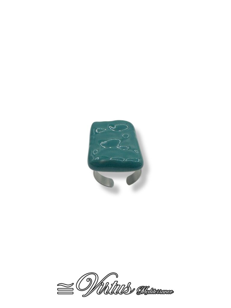 Anello in Ceramica Verde Virtus Mediterraneo: Eleganza Artigianale