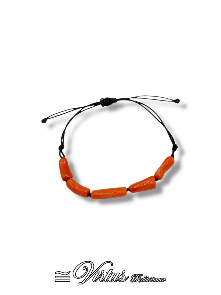 Bracciale Virtus Mediterraneo: Corallo Sciacca Artigianale, Eleganza a Portata di Mano