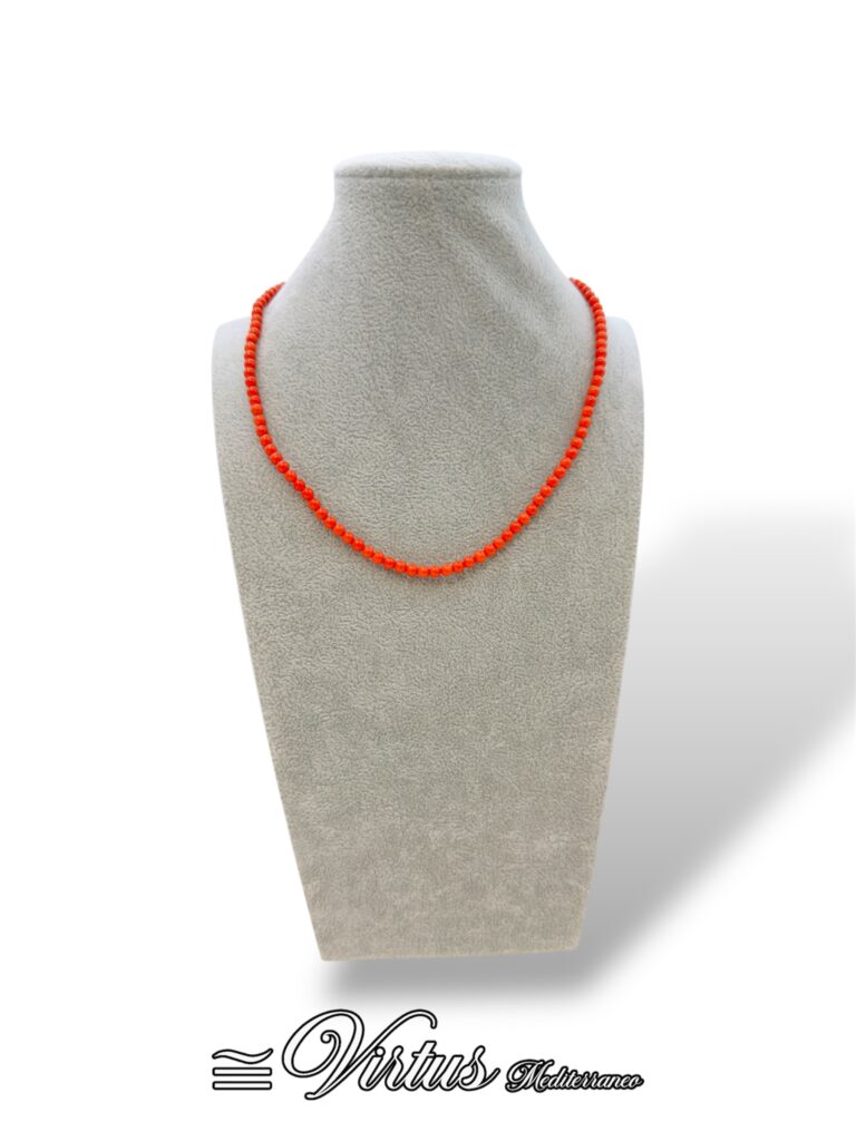Collana artigianale corallo Sciacca corta
