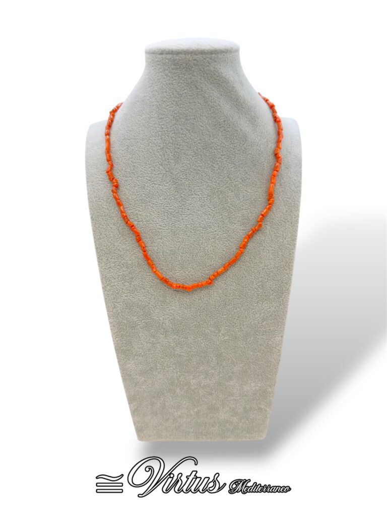Collana Corallo Sciacca Irregolare Virtus Mediterraneo: Eleganza Artigianale