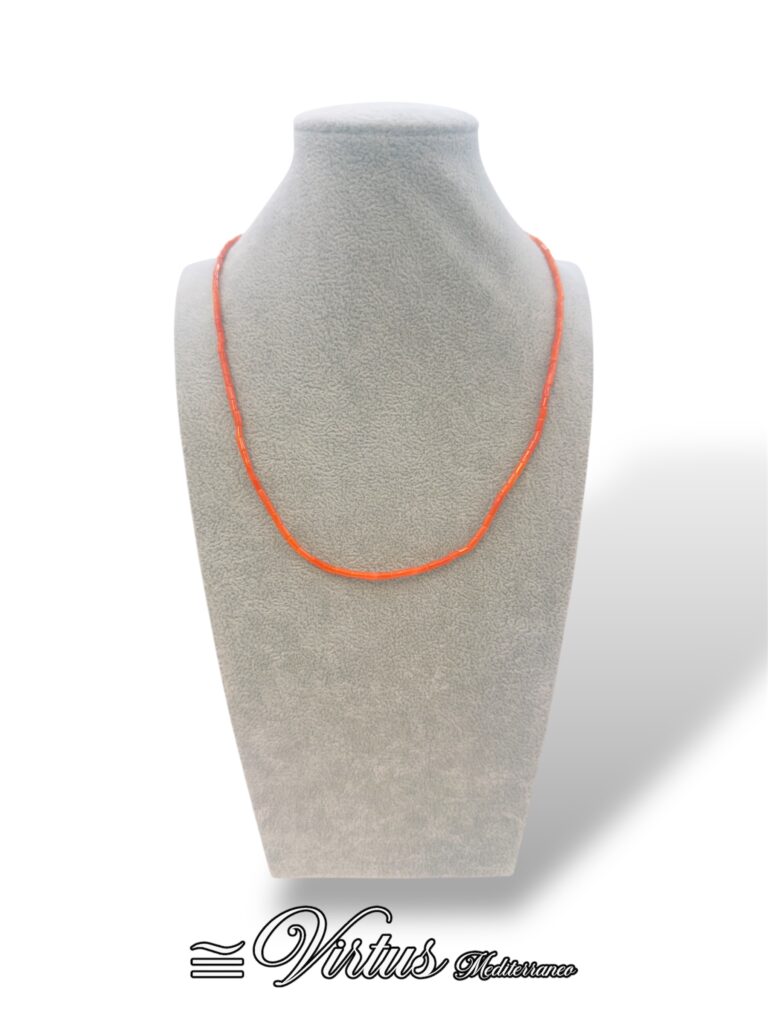 Collana Virtus Mediterraneo: Corallo Sciacca Artigianale e Argento 925