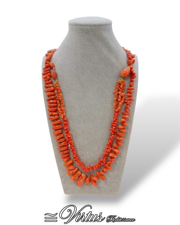 Collana Corallo Sciacca Virtus Mediterraneo: Eleganza a Due Fili