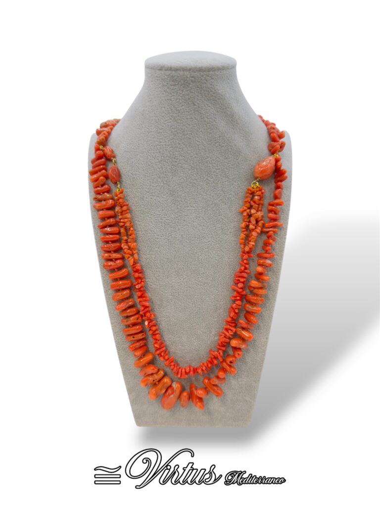 Collana Corallo Sciacca Virtus Mediterraneo: Eleganza a Due Fili