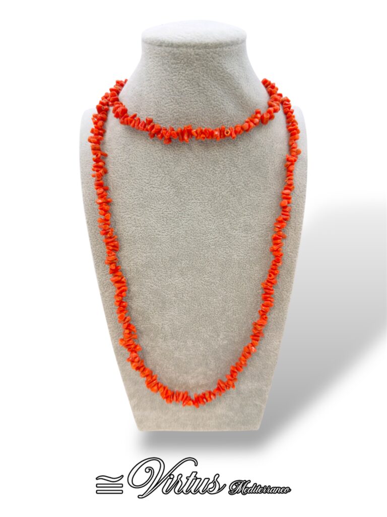 Collana Lunga Artigianale Corallo Sciacca Virtus Mediterraneo