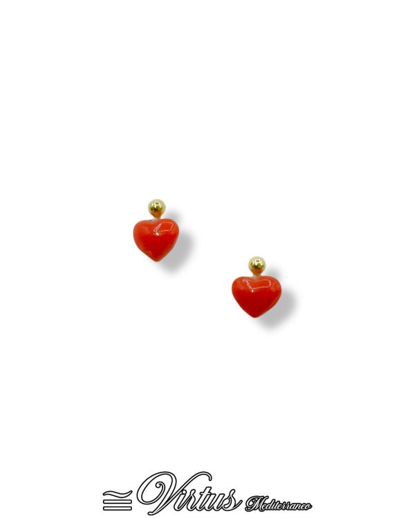 Orecchini Cuore Corallo Sciacca e Oro 750% | Virtus Mediterraneo