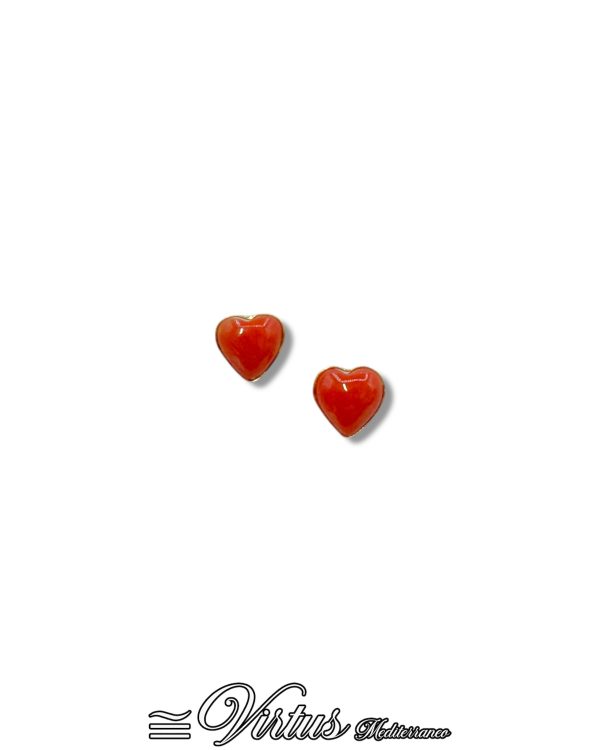 Orecchini Cuore Corallo Sciacca e Oro 750% | Virtus Mediterraneo