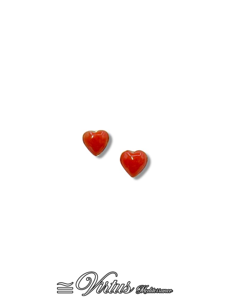 Orecchini Cuore Corallo Sciacca e Oro 750% | Virtus Mediterraneo