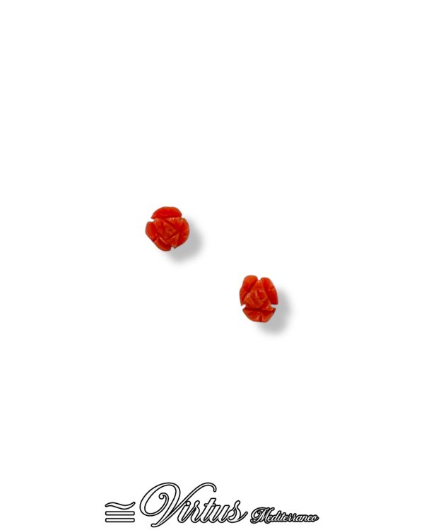 Orecchini Virtus Mediterraneo: Corallo Sciacca e Oro 750% a Rosa