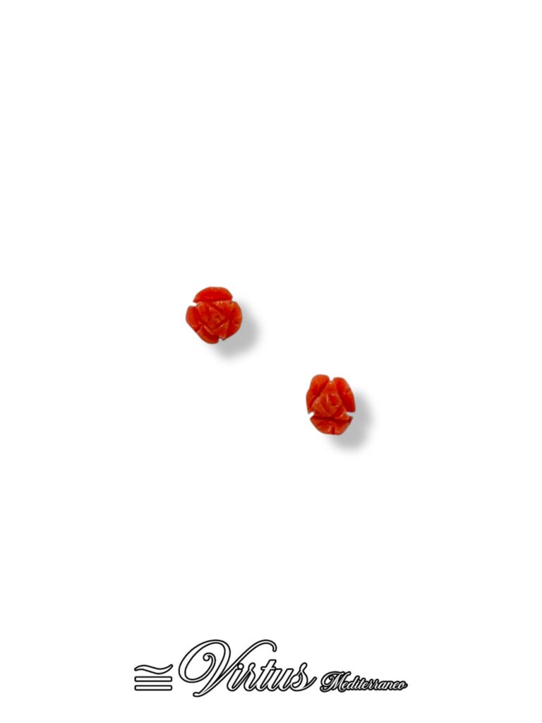 Orecchini Virtus Mediterraneo: Corallo Sciacca e Oro 750% a Rosa