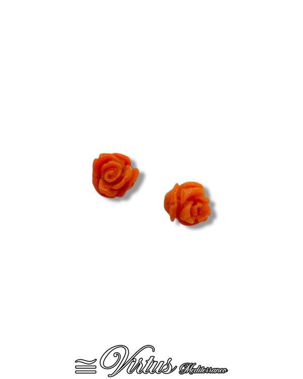 Orecchini Corallo Sciacca a Rosa Virtus Mediterraneo: Eleganza Artigianale