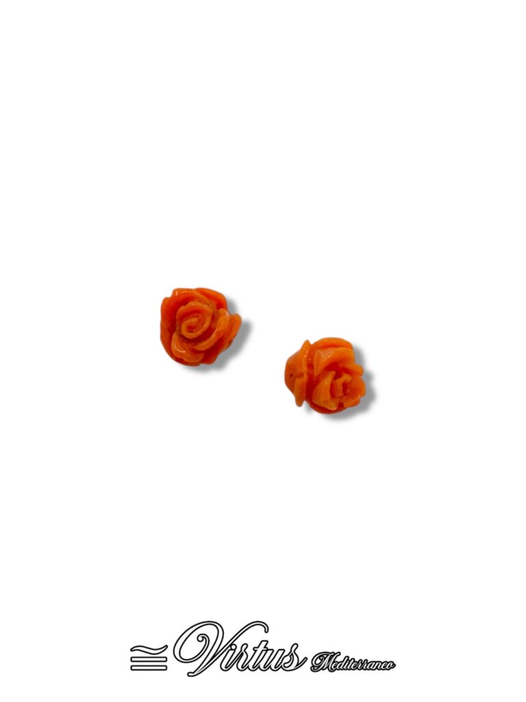 Orecchini Corallo Sciacca a Rosa Virtus Mediterraneo: Eleganza Artigianale