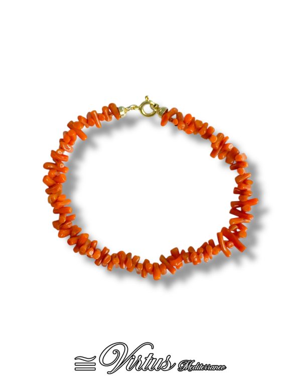 Bracciale corallo Sciacca a cannette irregolari