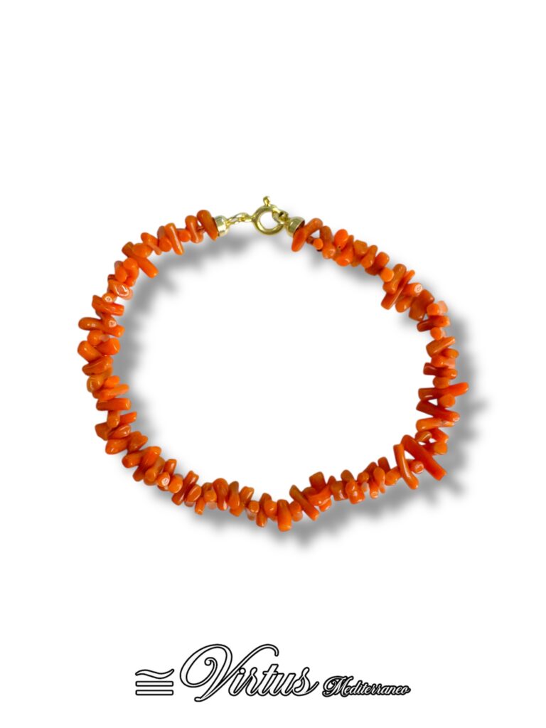 Bracciale corallo Sciacca a cannette irregolari