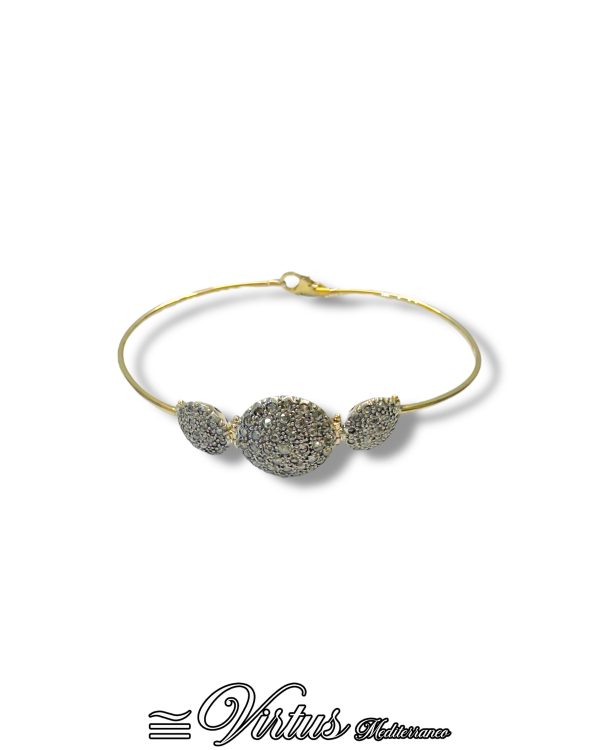 Bracciale Artigianale Virtus Mediterraneo: Toppa Siciliana in Oro e Diamanti