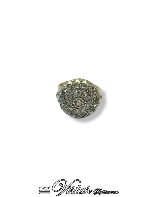 Anello artigianale toppa siciliana in oro