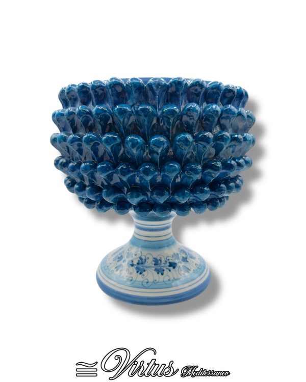 Virtus Mediterraneo: Pigna Porta Piante Blu in Ceramica Artigianale
