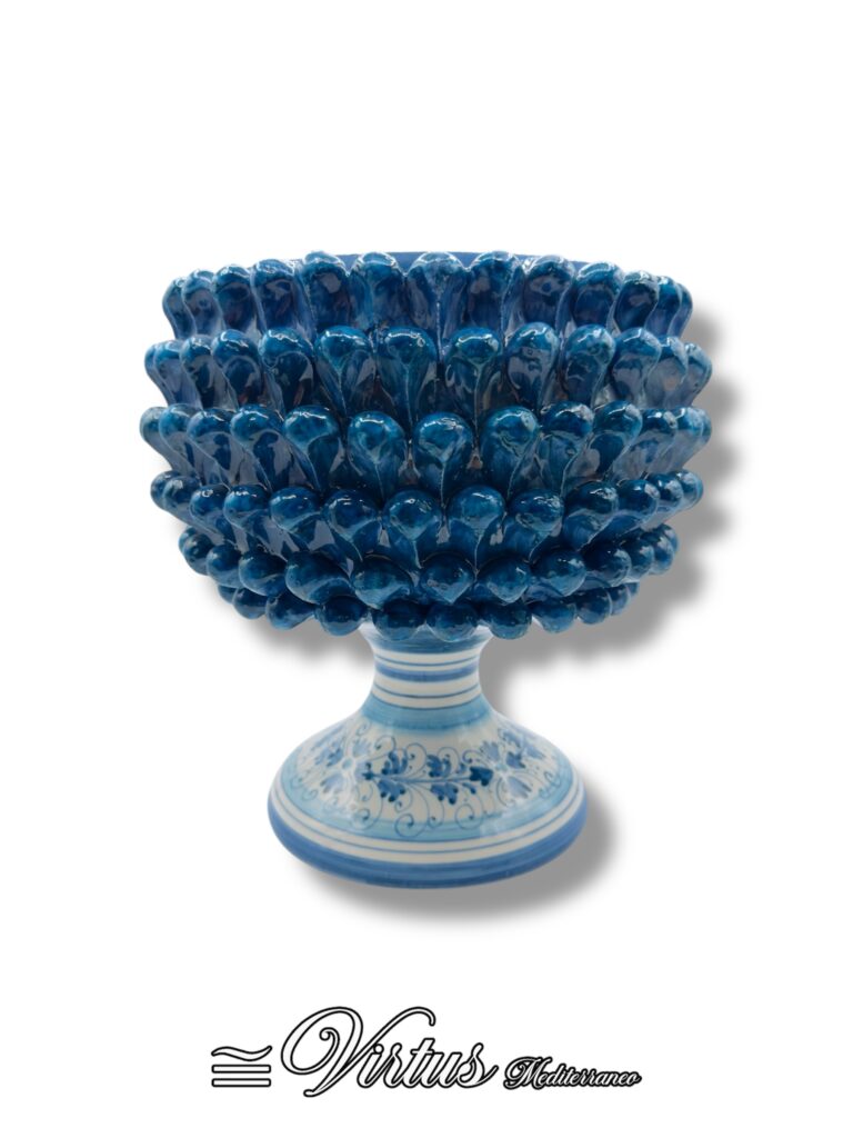 Virtus Mediterraneo: Pigna Porta Piante Blu in Ceramica Artigianale