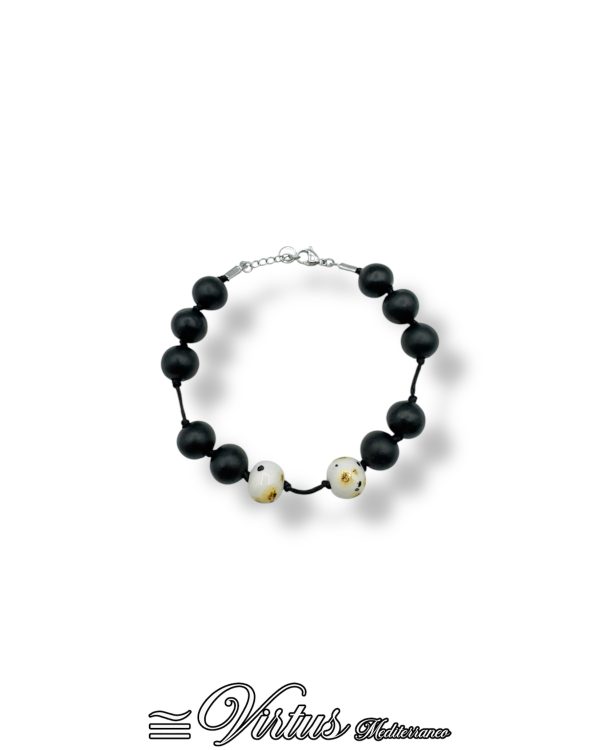 Bracciale Uomo Nero Virtus Mediterraneo: Ceramica e Acciaio Preziosi