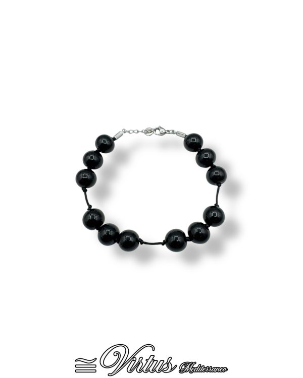 Bracciale Uomo Nero Virtus Mediterraneo: Ceramica e Acciaio Preziosi