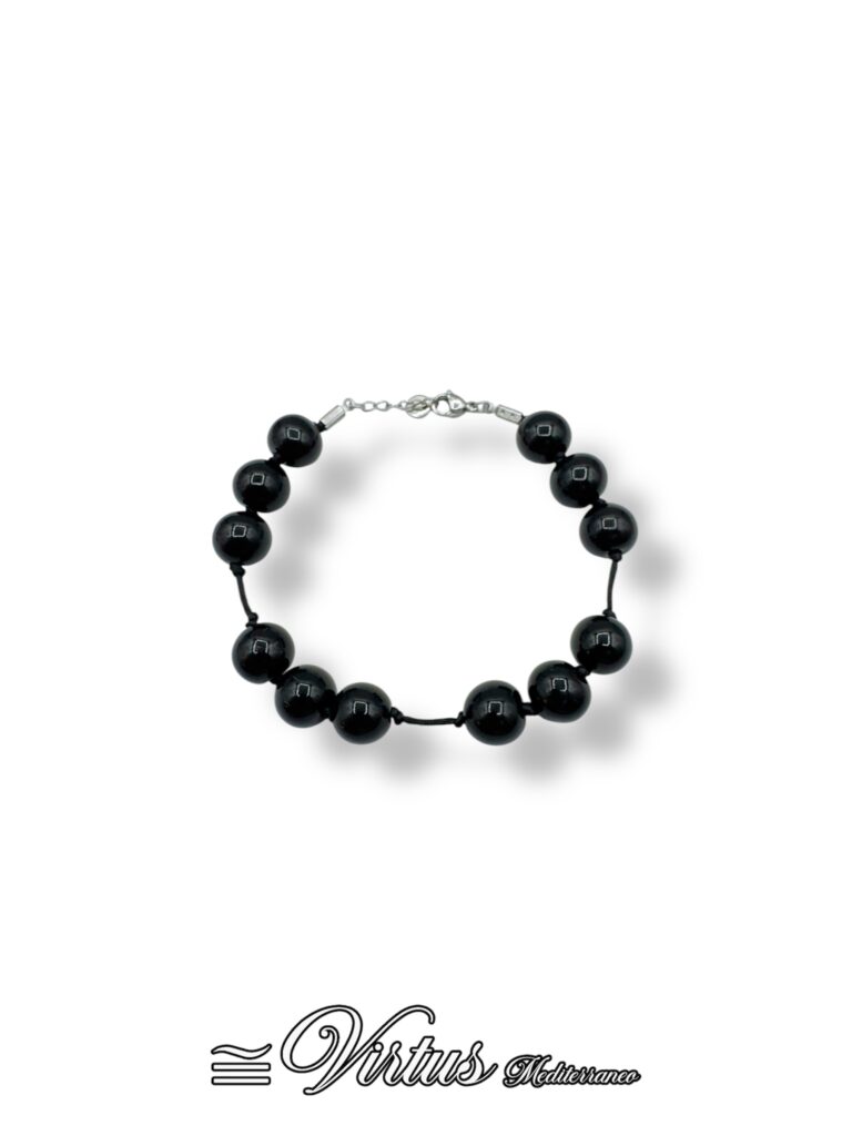 Bracciale Uomo Nero Virtus Mediterraneo: Ceramica e Acciaio Preziosi