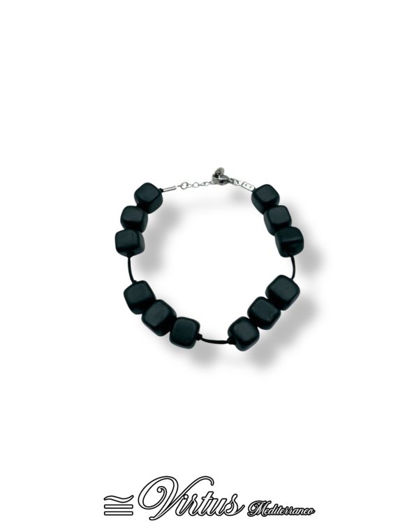 Bracciale a Dadi Nero Virtus Mediterraneo: Eleganza Maschile in Ceramica