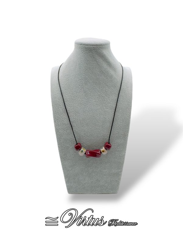 Collana Uomo Virtus Mediterraneo: Torciglioni Ceramica e Dadi Multicolor