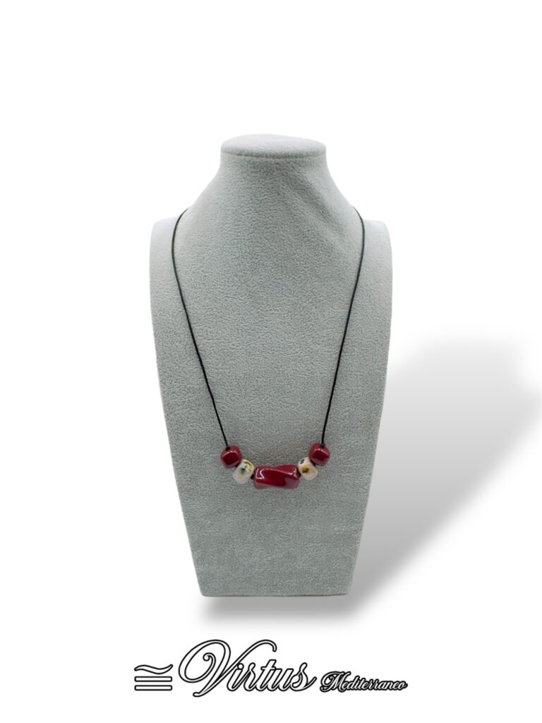 Collana Uomo Virtus Mediterraneo: Torciglioni Ceramica e Dadi Multicolor