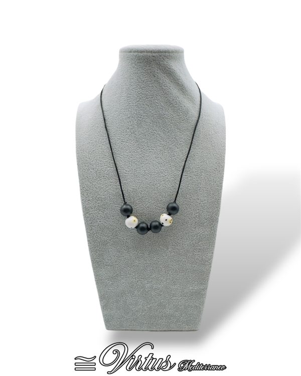 Collana Girocollo Uomo Nera Virtus Mediterraneo: Ceramica e Acciaio