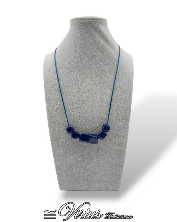 Collana Uomo Virtus Mediterraneo: Torciglioni Blu Scuro e Acciaio