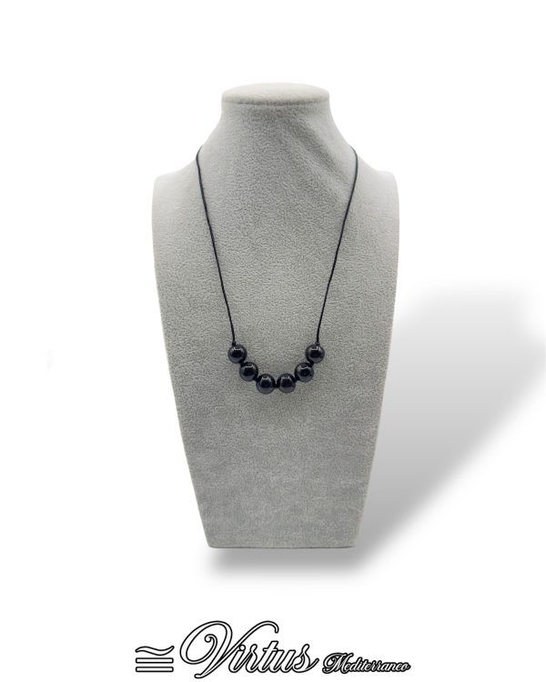 Collana Girocollo Uomo Nera Virtus Mediterraneo: Ceramica e Acciaio
