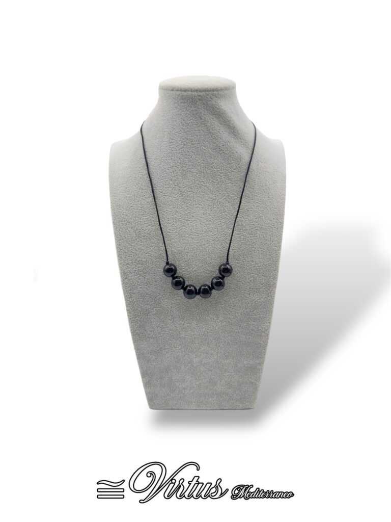 Collana Girocollo Uomo Nera Virtus Mediterraneo: Ceramica e Acciaio