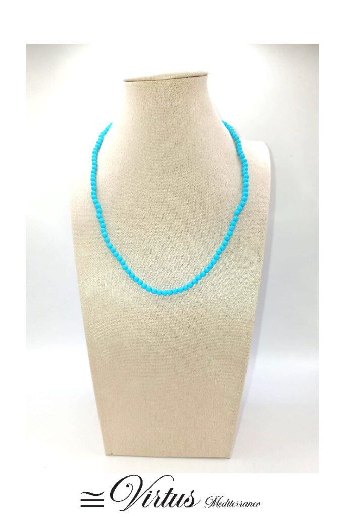 Collana a sfere in Pasta Turchese con chiusura in argento 925