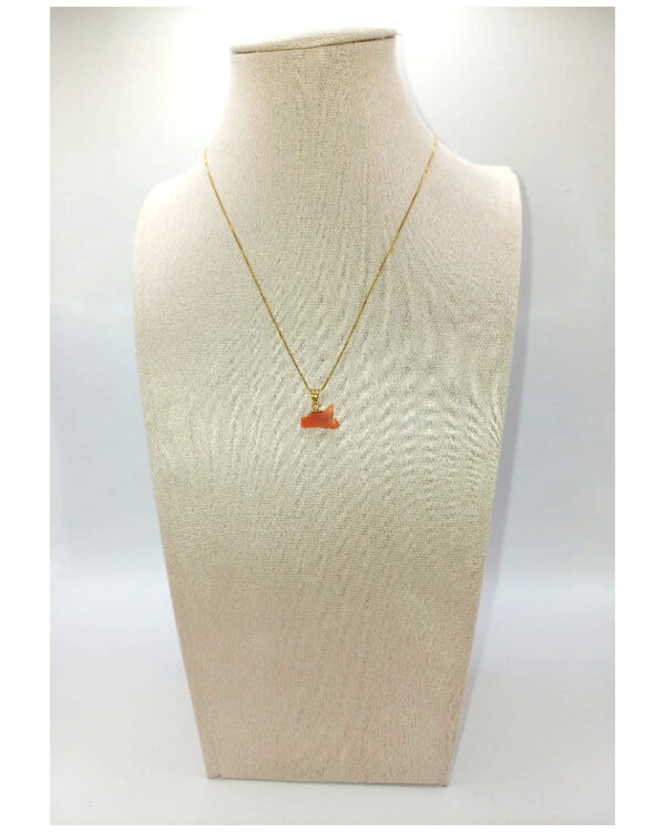 Collana con Sicilia in corallo e collana in argento 925