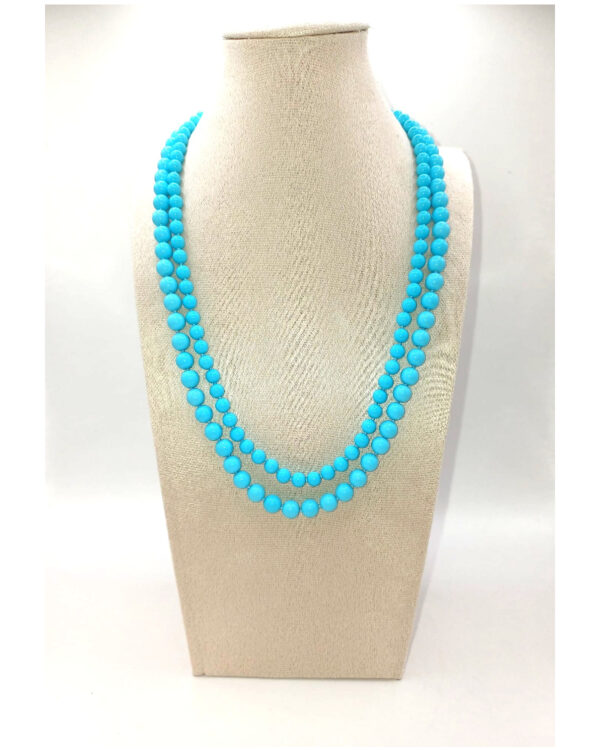 Collana a due fili Pasta Turchese e chiusura in argento 925