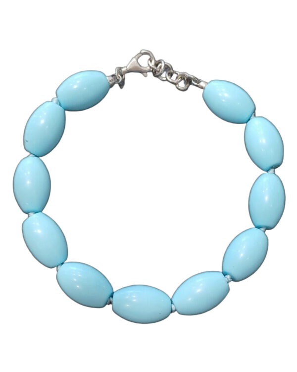 Bracciale con ovali in Pasta Turchese e chiusura argento 925