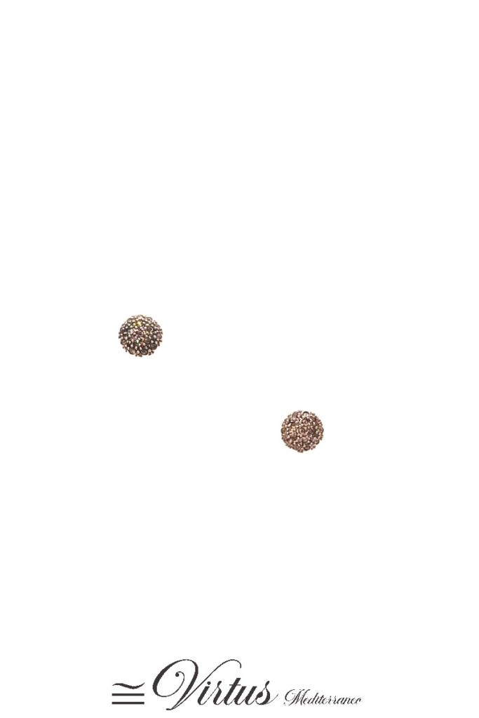 Orecchini artigianali toppa siciliana in oro e diamanti